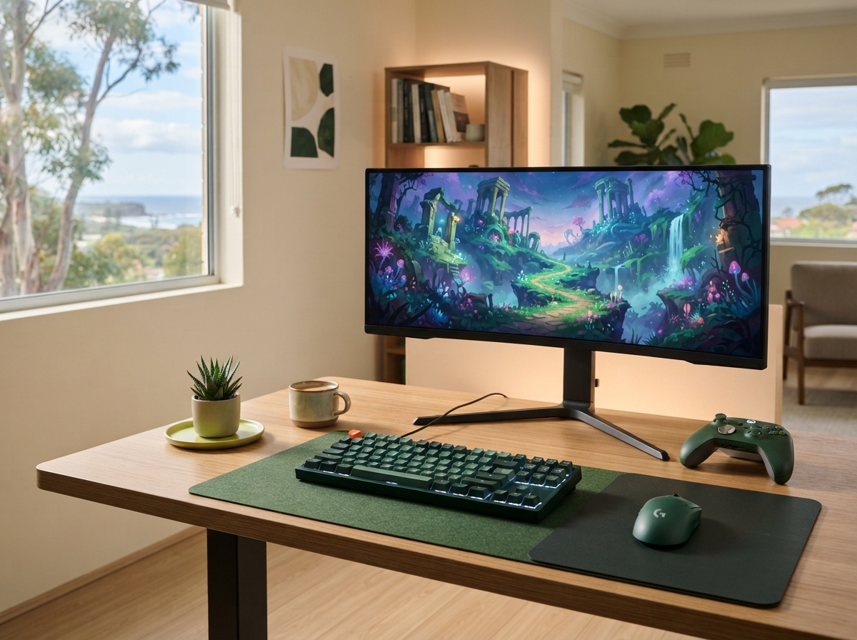 Modern gaming setup prepared for the GameWaypoint hero